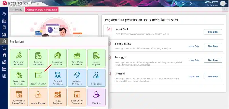 Mengembalikan uang muka penjualan atau pembelian