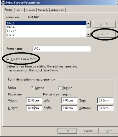 Print Server Properties