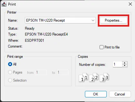 Setting Printer Thermal